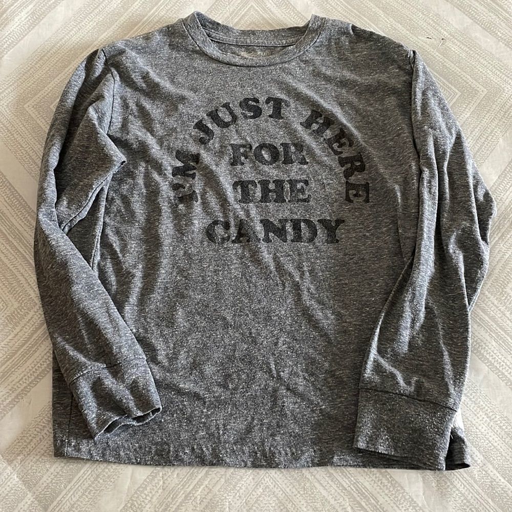 The Original Retro Brand Boys Grey ‘I’m Just Here for the Candy’ L/S Shirt